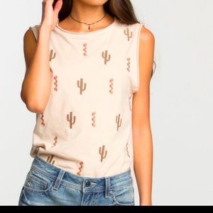 Miss Me Muscle Tee Cactus